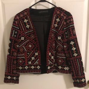 Zara size medium red and black blazer